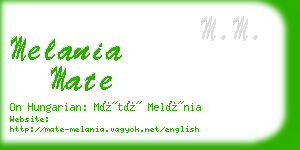 melania mate business card